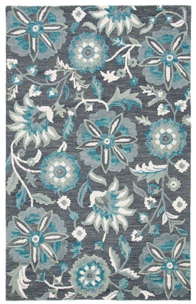 Safavieh Blossom Blm175G Grey/Blue Rug.