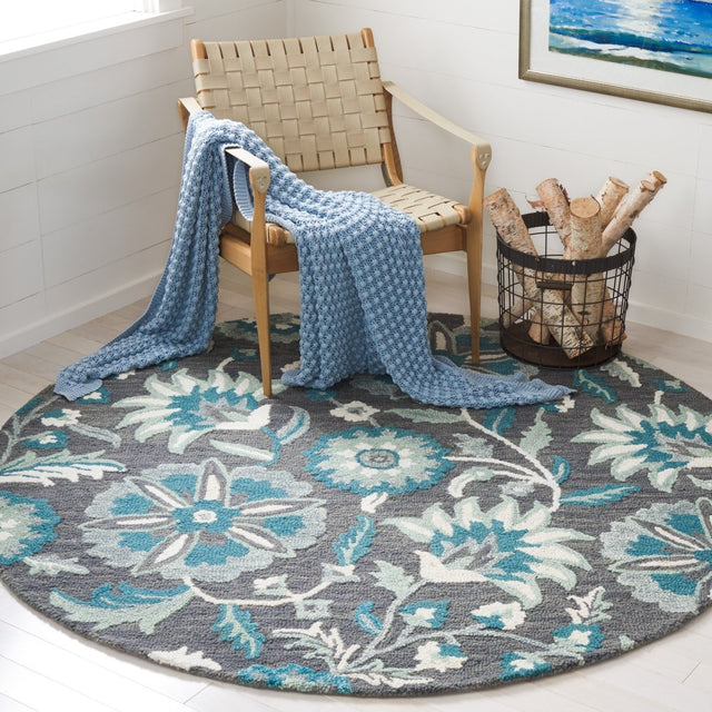 Safavieh Blossom Blm175G Grey/Blue Rug.