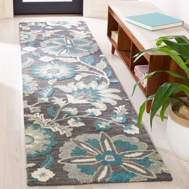 Safavieh Blossom Blm175G Grey/Blue Rug.