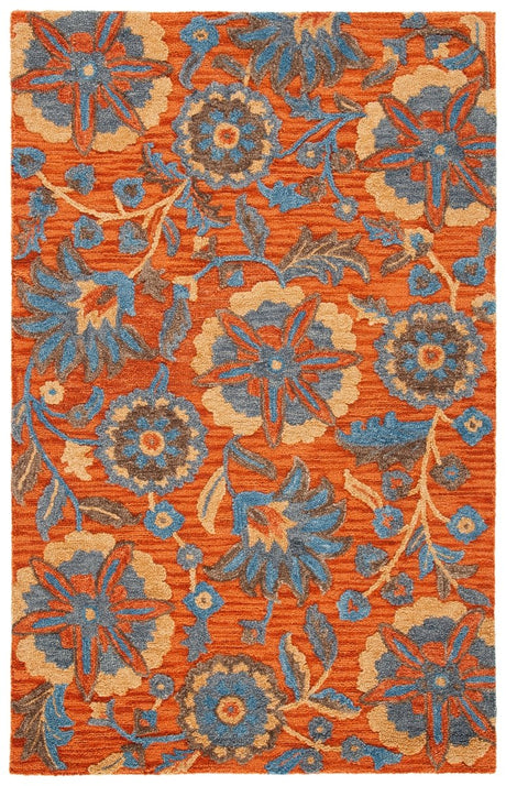 Safavieh Blossom Blm175P Rust/Blue Rug.