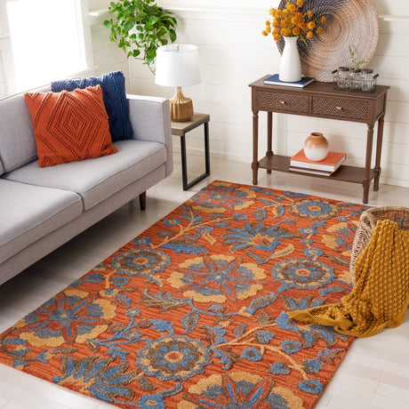Safavieh Blossom Blm175P Rust/Blue Rug.