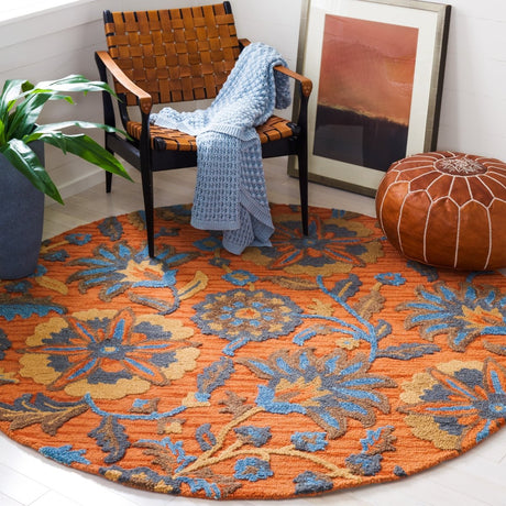 Safavieh Blossom Blm175P Rust/Blue Rug.