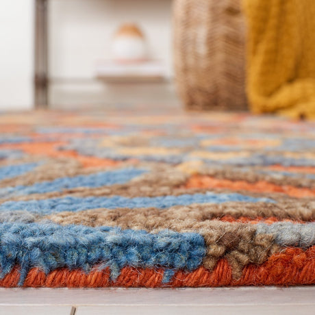 Safavieh Blossom Blm175P Rust/Blue Rug.