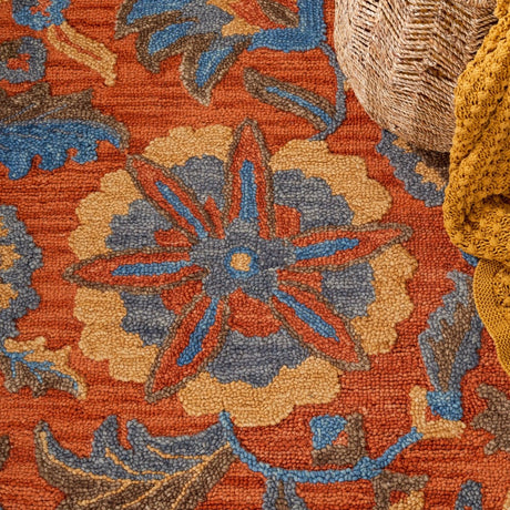 Safavieh Blossom Blm175P Rust/Blue Rug.
