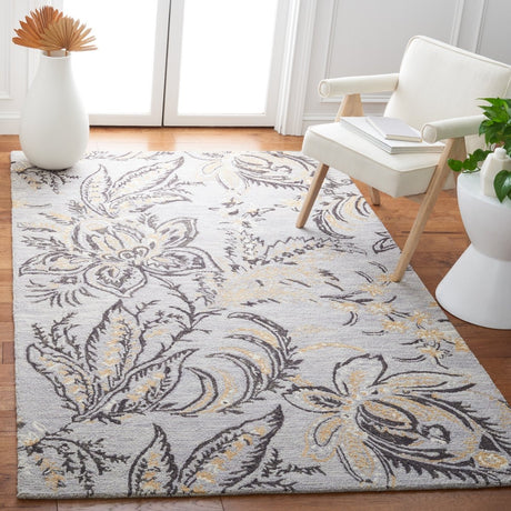 Safavieh Blossom Blm275F Grey/Yellow Rug.