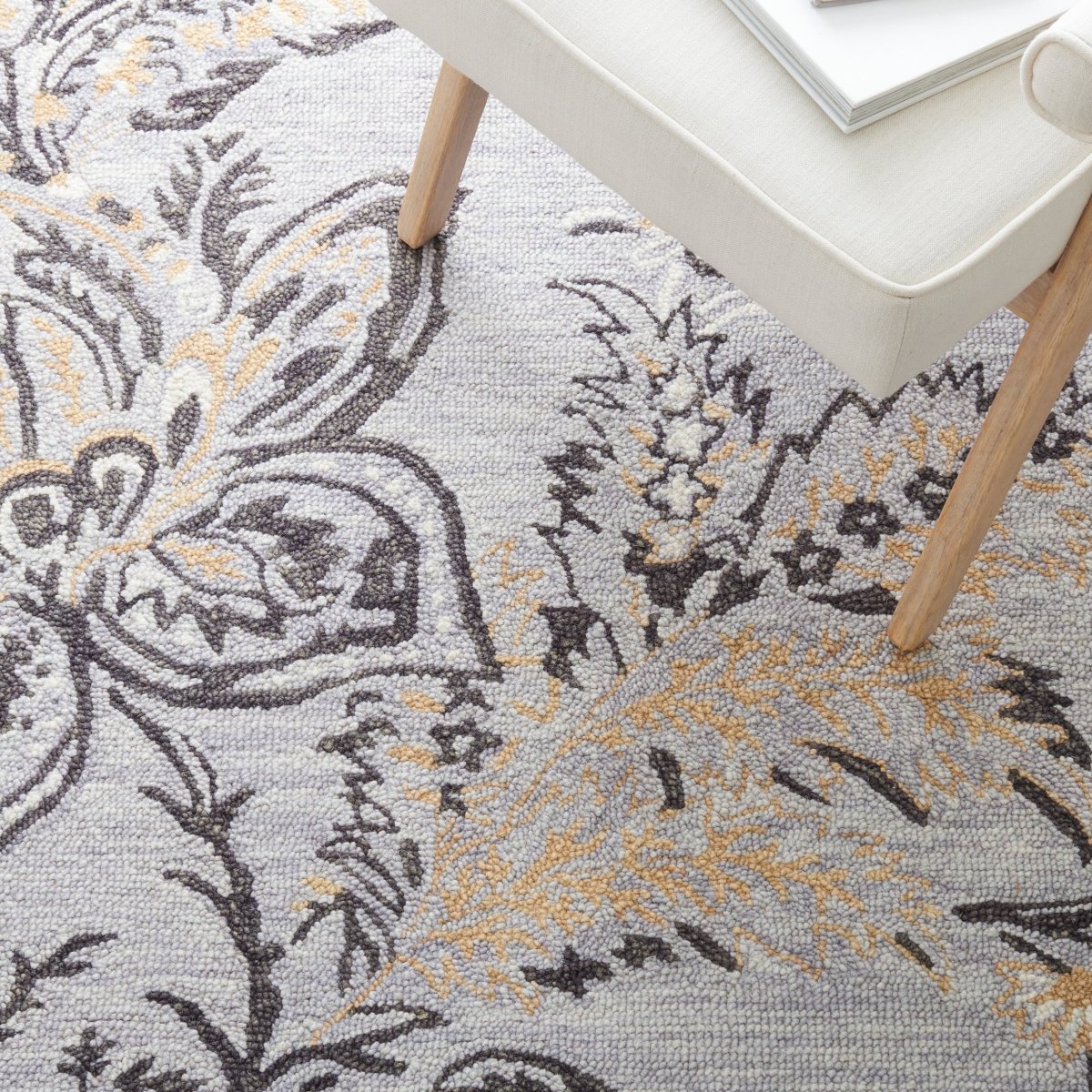 Safavieh Blossom Blm275F Grey/Yellow Rug.