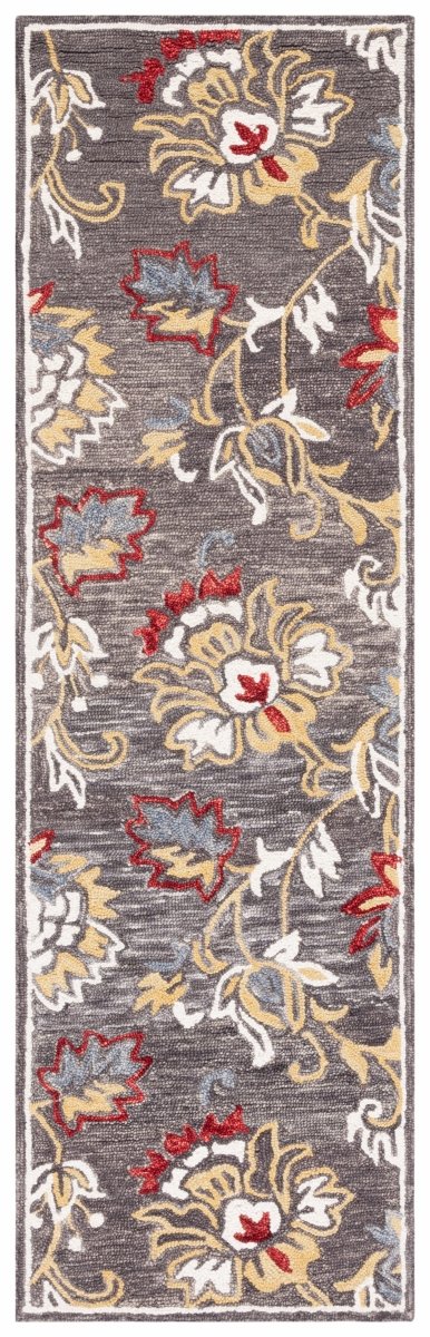 Safavieh Blossom Blm276Z Dark Grey/Yellow Rug.