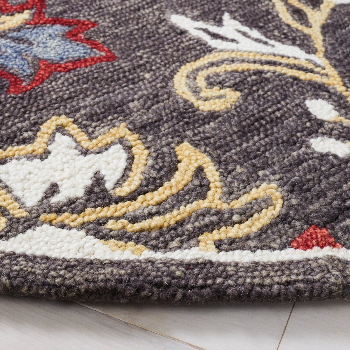 Safavieh Blossom Blm276Z Dark Grey/Yellow Rug.