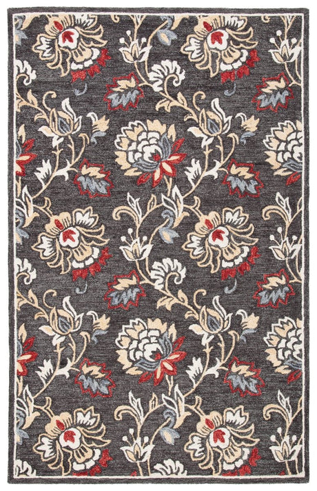 Safavieh Blossom Blm276Z Dark Grey/Yellow Rug.
