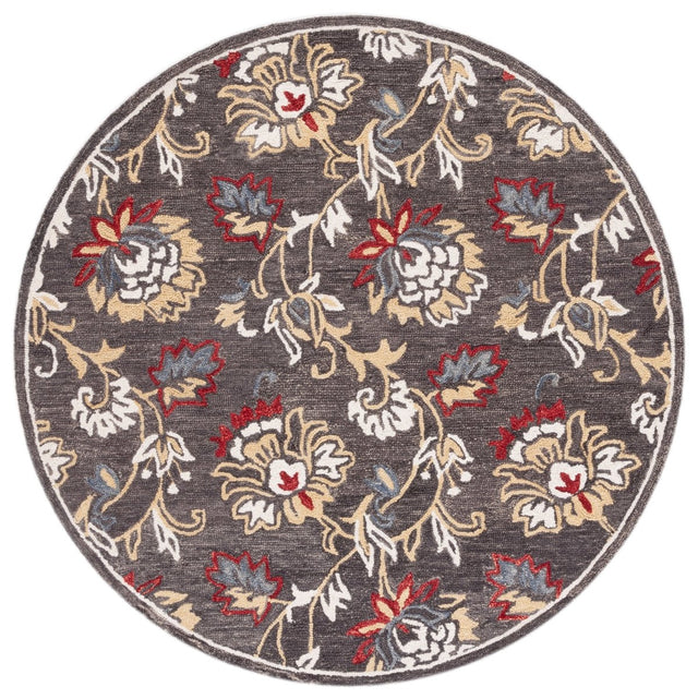 Safavieh Blossom Blm276Z Dark Grey/Yellow Rug.