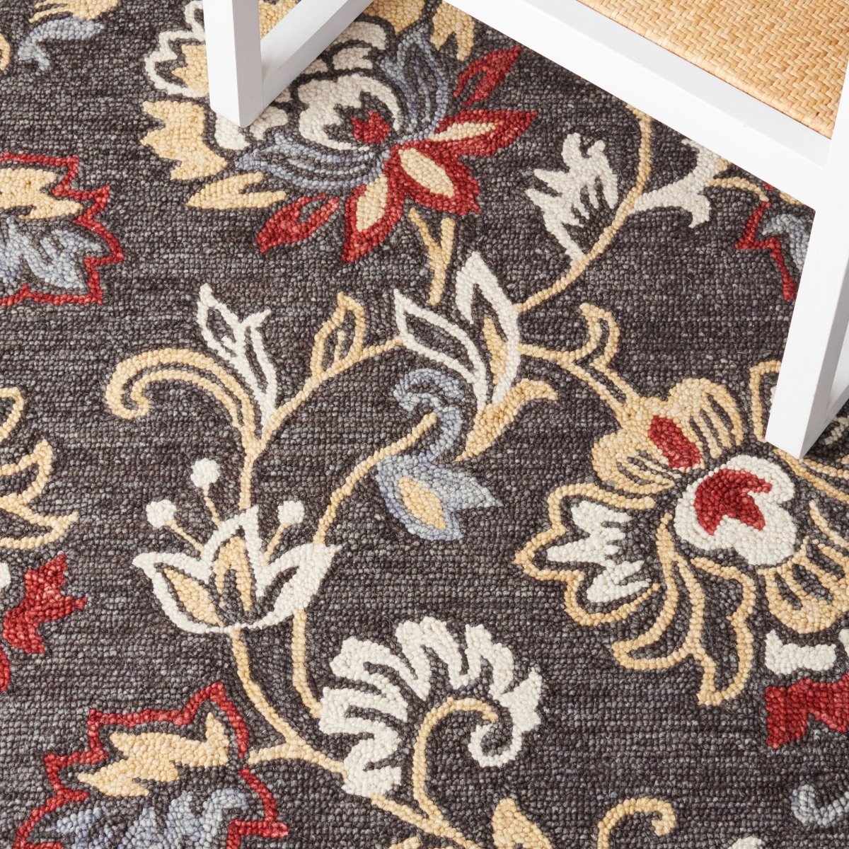 Safavieh Blossom Blm276Z Dark Grey/Yellow Rug.