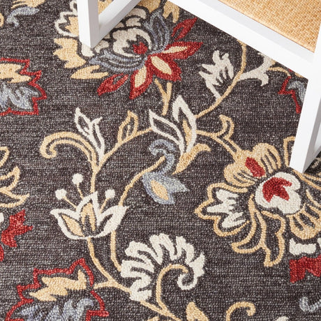Safavieh Blossom Blm276Z Dark Grey/Yellow Rug.