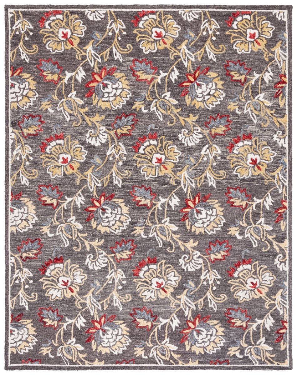 Safavieh Blossom Blm276Z Dark Grey/Yellow Rug.