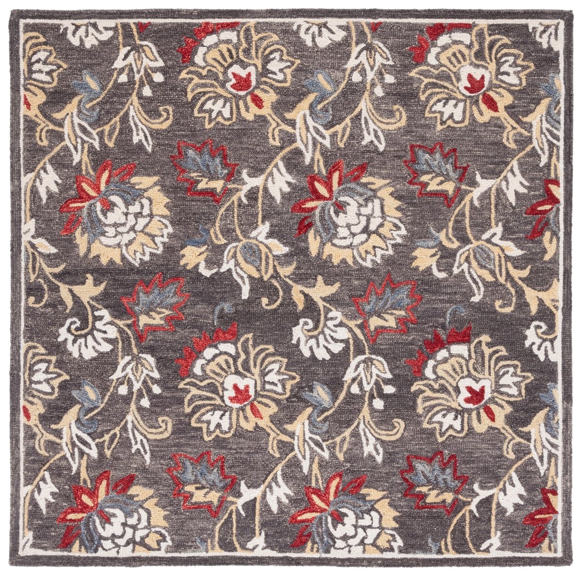Safavieh Blossom Blm276Z Dark Grey/Yellow Rug.