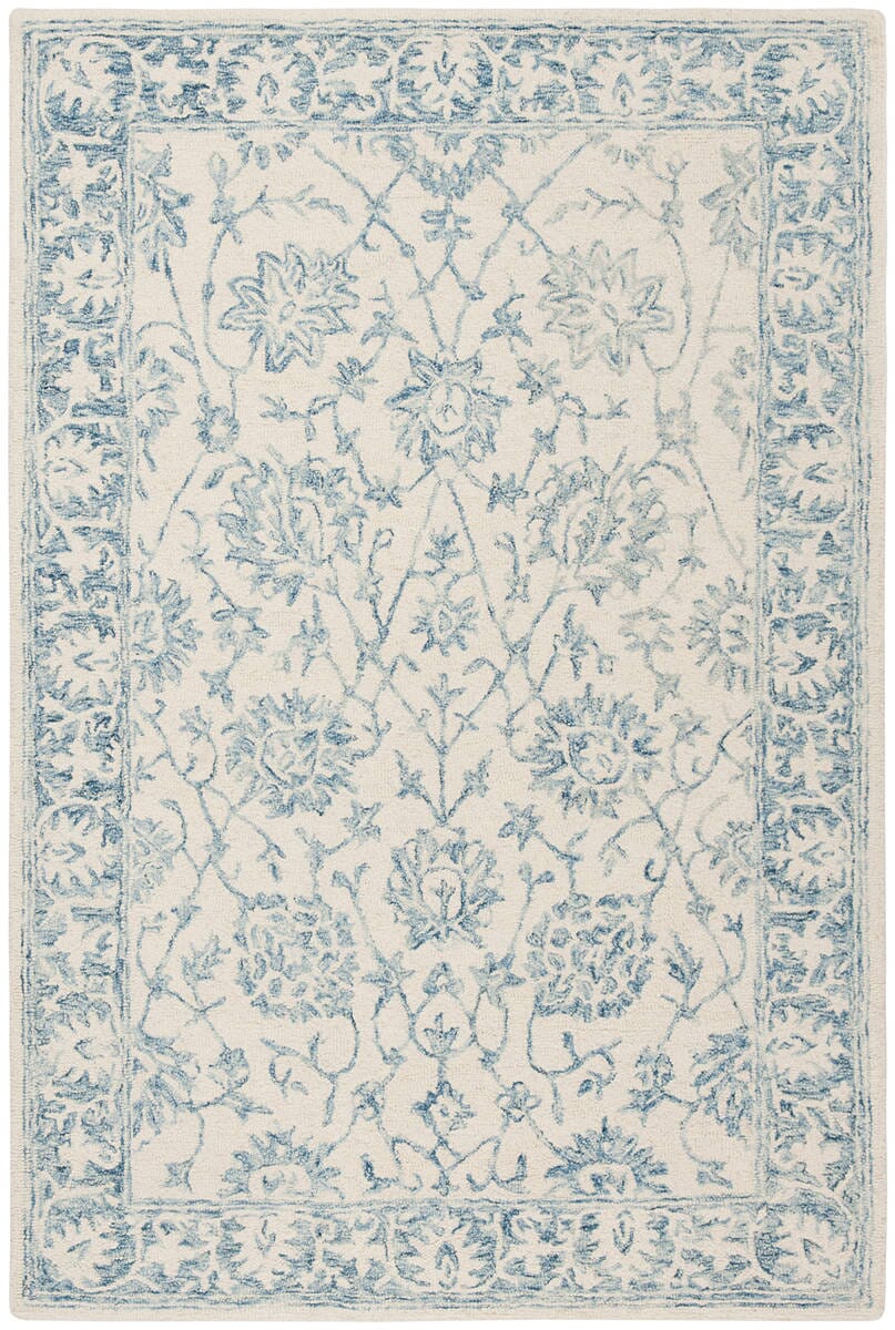 Safavieh Blossom Blm351A Ivory / Blue Rugs.