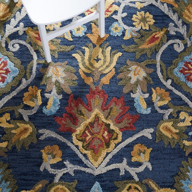 Safavieh Blossom Blm402A Navy/Multi Rug - blm402a-3sq