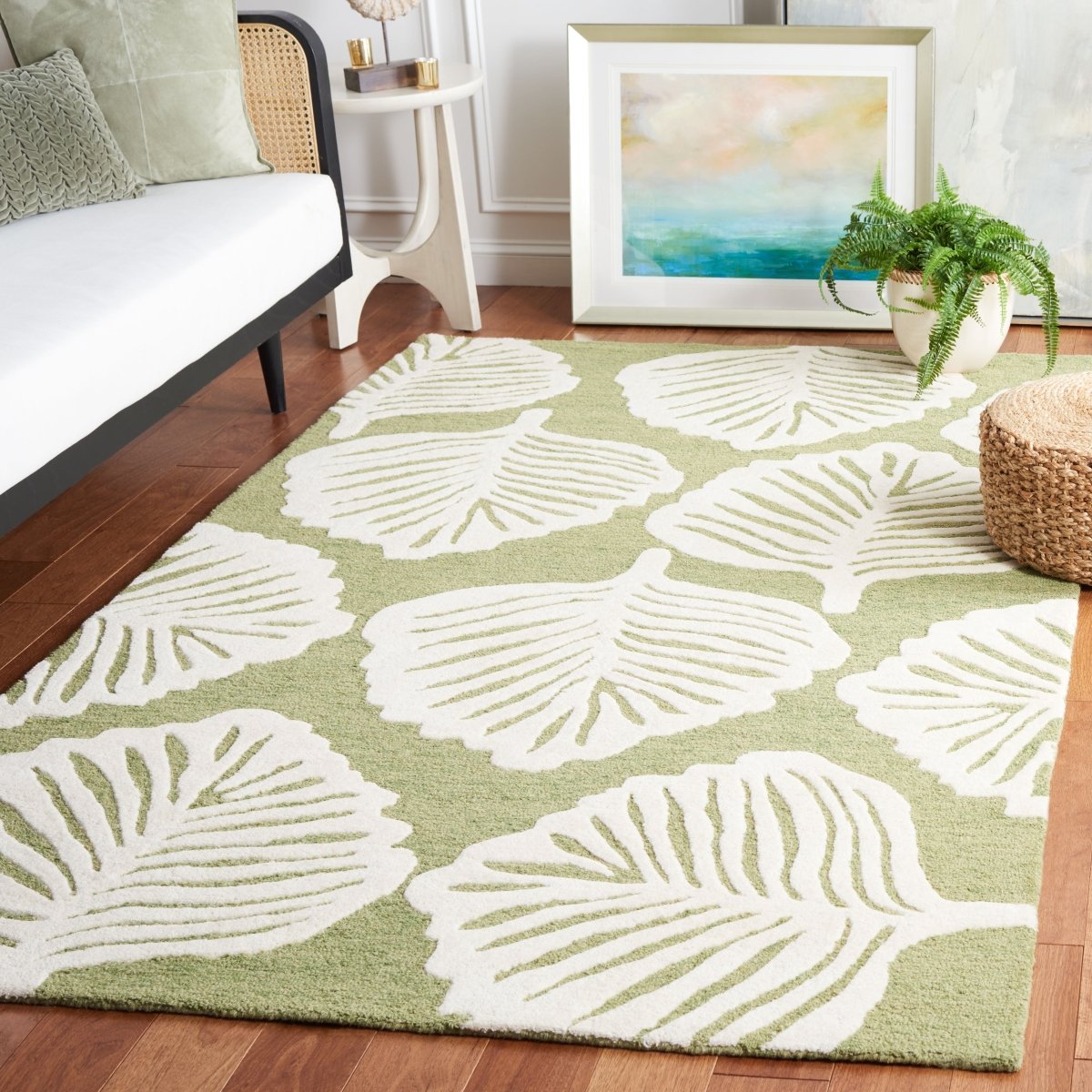 Safavieh Blossom Blm408Y Ivory/Green Rug.