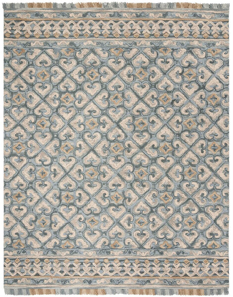 Safavieh Blossom Blm420A Light Beige / Blue Rugs.