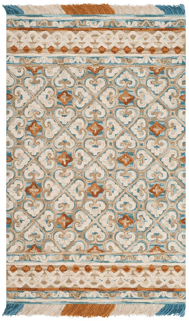 Safavieh Blossom Blm420B Ivory / Blue Rugs.