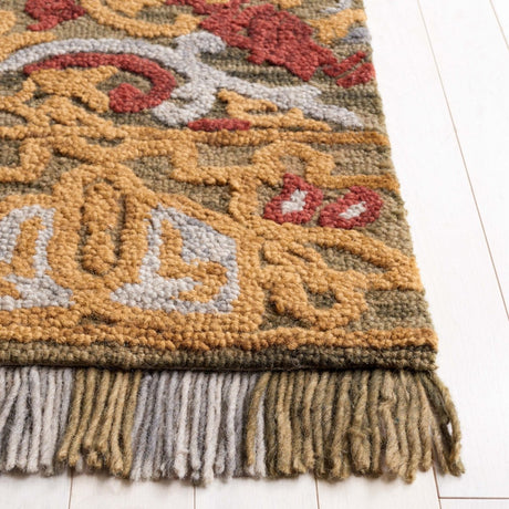 Safavieh Blossom Blm422B Green/Gold Rug.