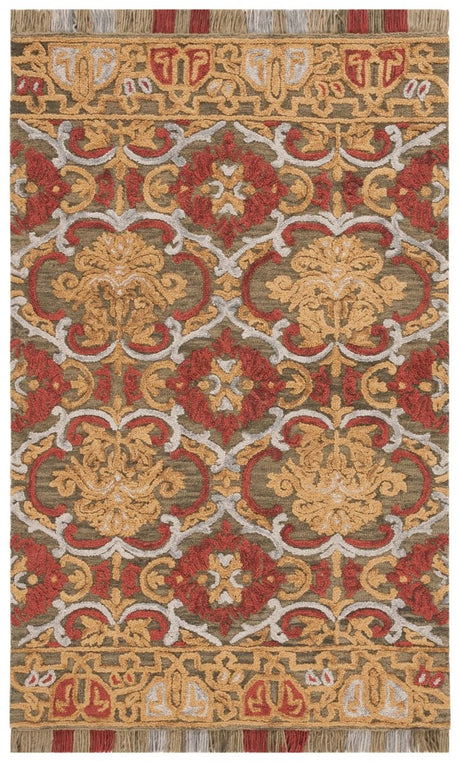 Safavieh Blossom Blm422B Green/Gold Rug.
