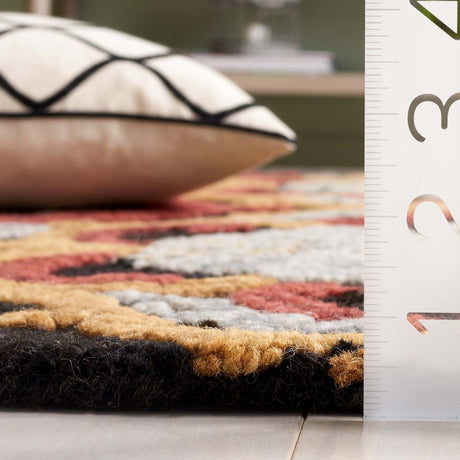 Safavieh Blossom Blm422H Charcoal/Red Rug.