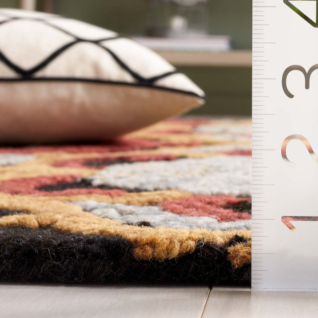 Safavieh Blossom Blm422H Charcoal/Red Rug.