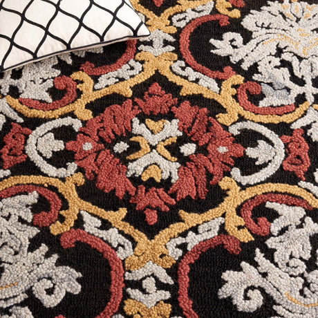Safavieh Blossom Blm422H Charcoal/Red Rug.