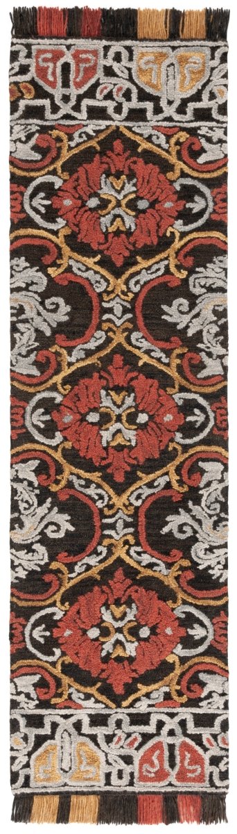 Safavieh Blossom Blm422H Charcoal/Red Rug.