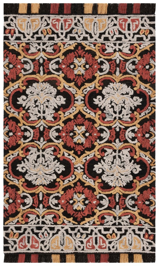 Safavieh Blossom Blm422H Charcoal/Red Rug.