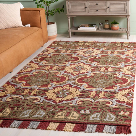 Safavieh Blossom Blm422Q Red/Gold Rug.