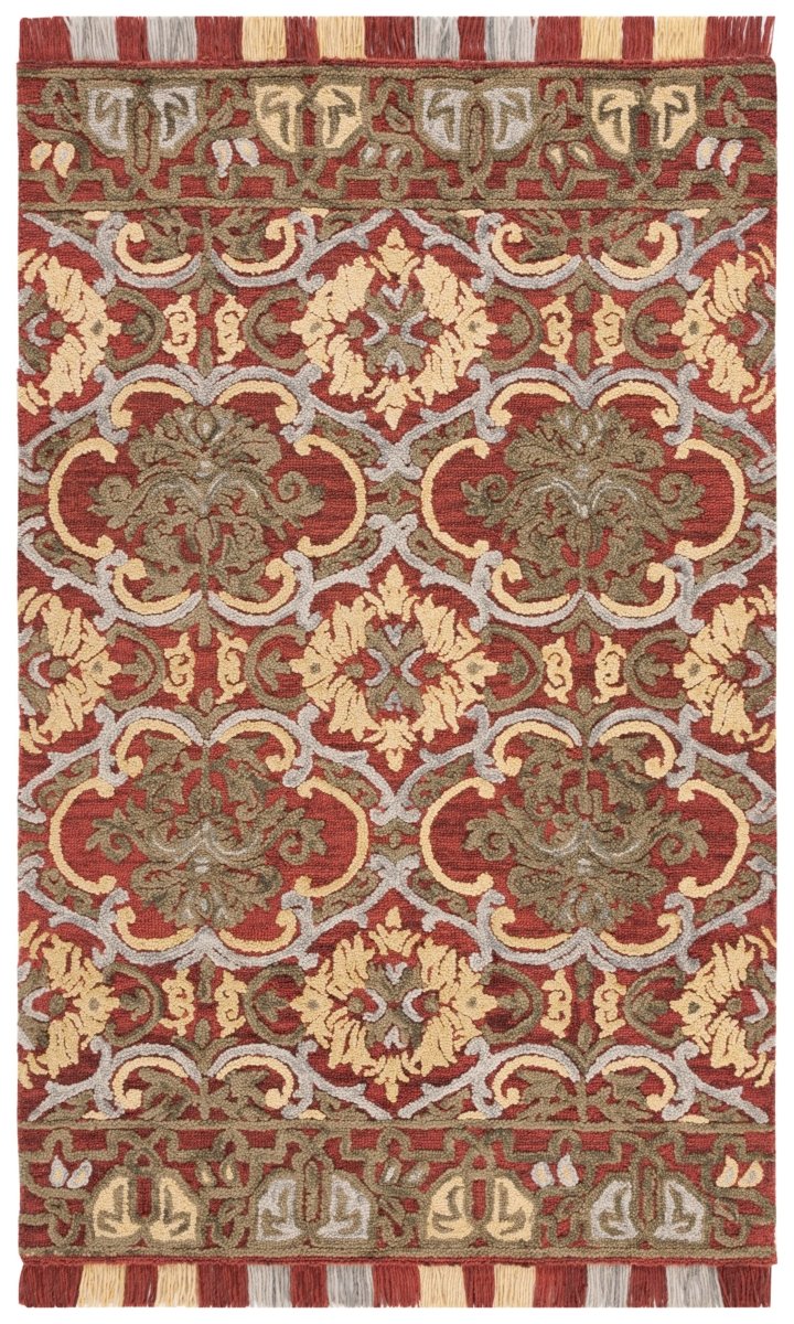 Safavieh Blossom Blm422Q Red/Gold Rug.