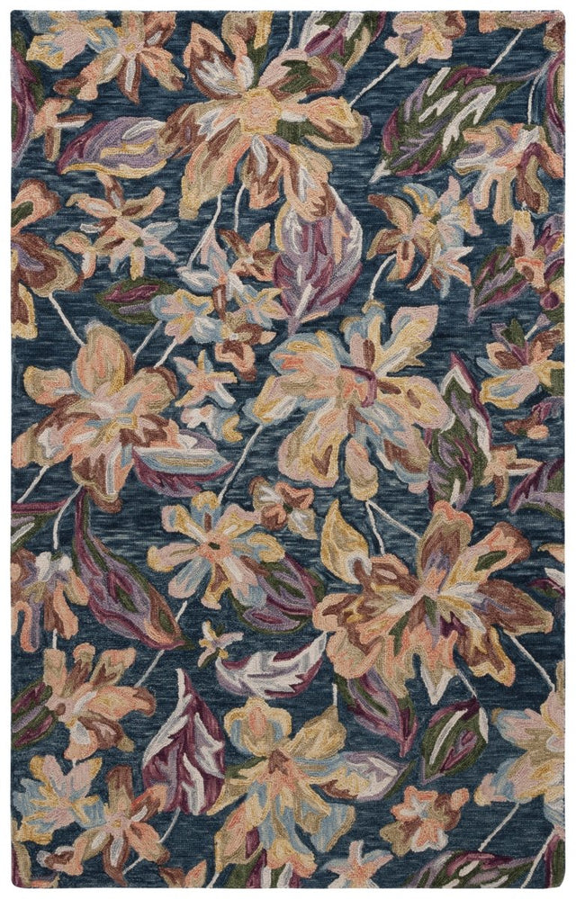 Safavieh Blossom Blm461M Blue/Gold Rug.