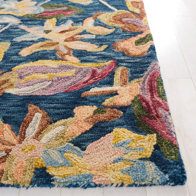 Safavieh Blossom Blm461M Blue/Gold Rug.