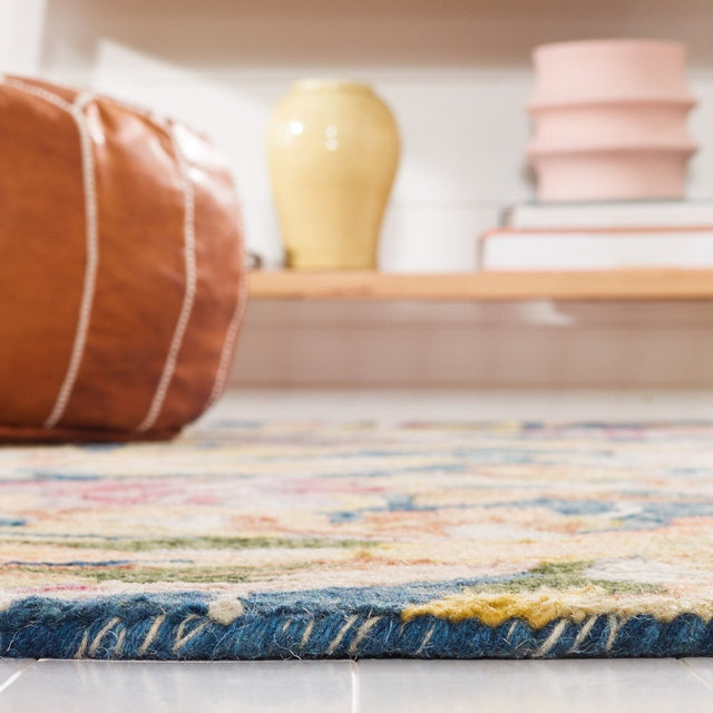 Safavieh Blossom Blm461M Blue/Gold Rug.