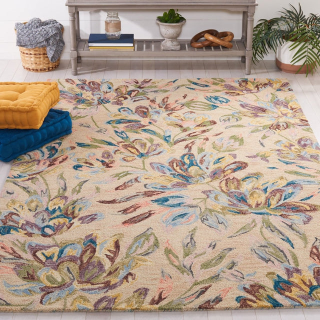 Safavieh Blossom Blm462B Beige/Purple Rug.