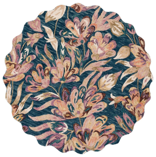 Safavieh Blossom Blm462M Blue/Plum Rug.