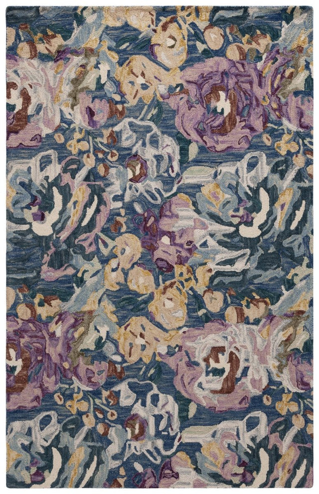 Safavieh Blossom Blm463L Light Blue/Plum Rug.
