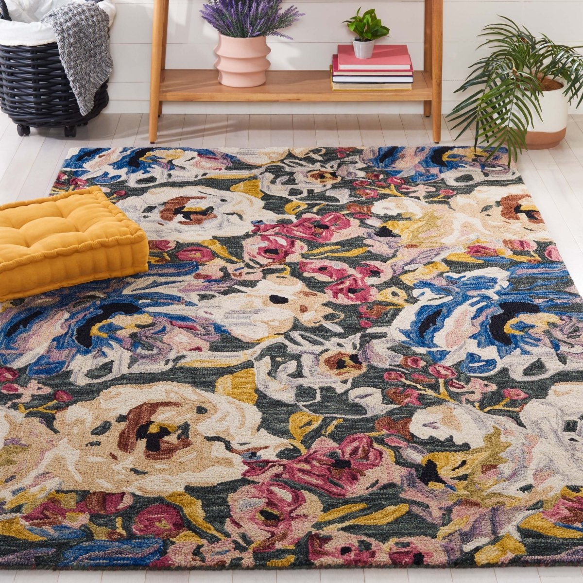Safavieh Blossom Blm463Y Green/Ivory Rug.
