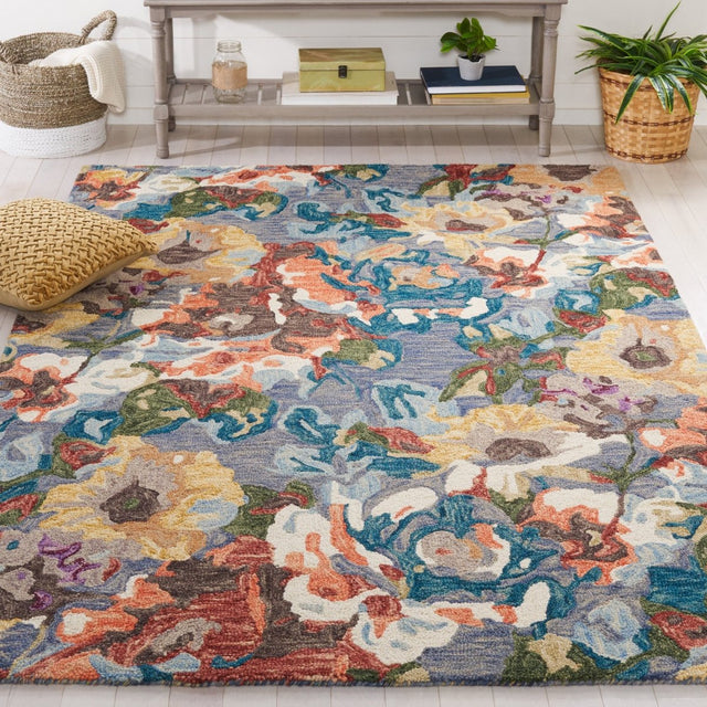 Safavieh Blossom Blm464L Light Blue/Rust Rug.