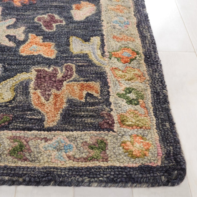 Safavieh Blossom Blm465H Dark Grey/Sage Rug.