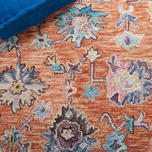 Safavieh Blossom Blm466P Rust/Blue Rug.