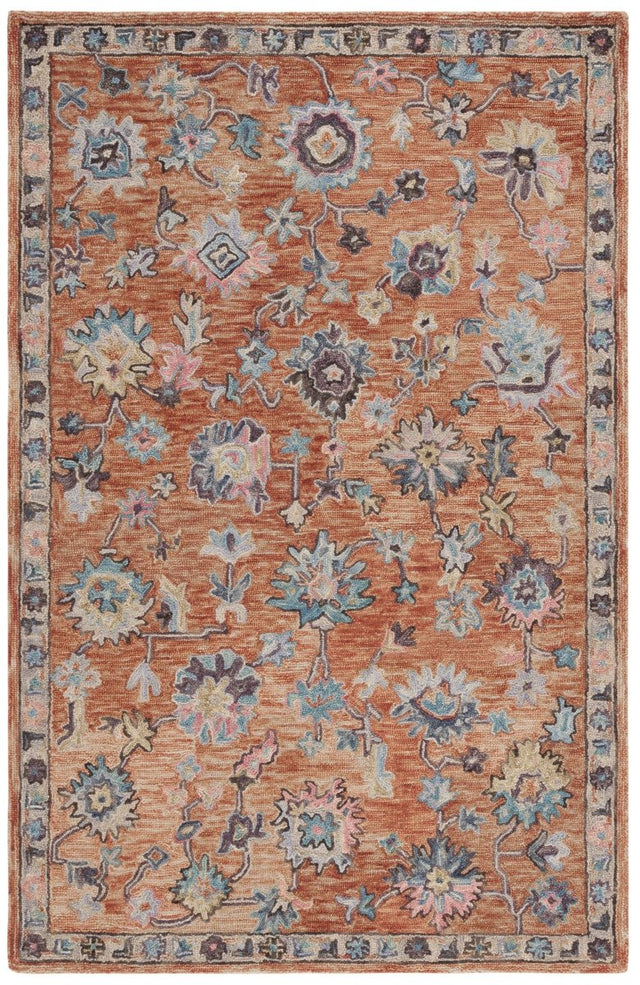 Safavieh Blossom Blm466P Rust/Blue Rug.
