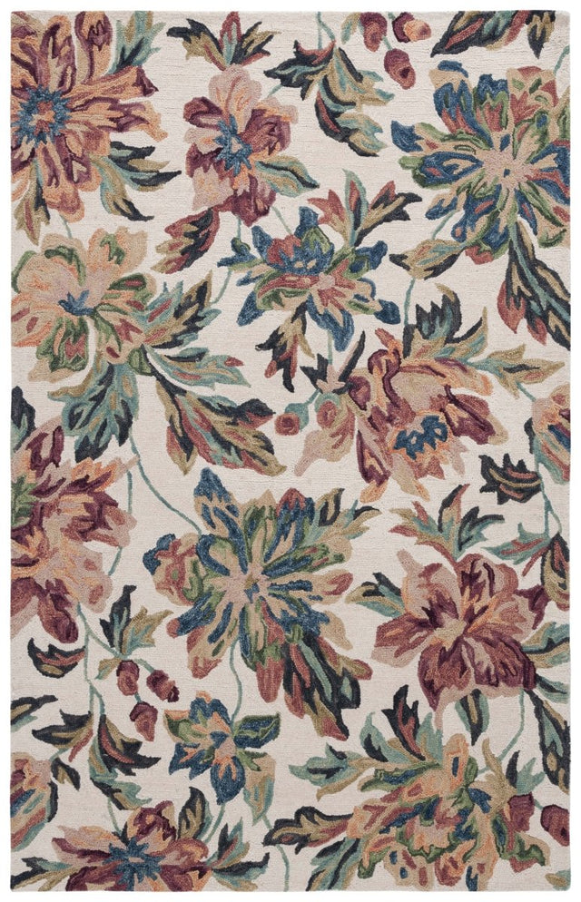 Safavieh Blossom Blm467A Ivory/Plum Rug.