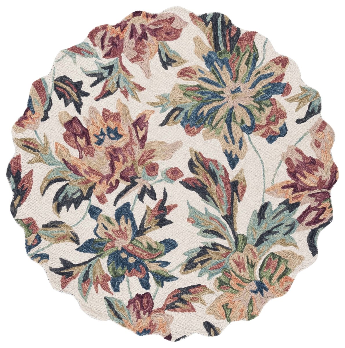 Safavieh Blossom Blm467A Ivory/Plum Rug.