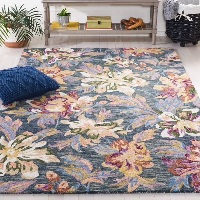 Safavieh Blossom Blm467F Grey/Violet Rug.