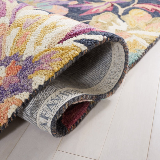 Safavieh Blossom Blm467H Charcoal/Plum Rug.