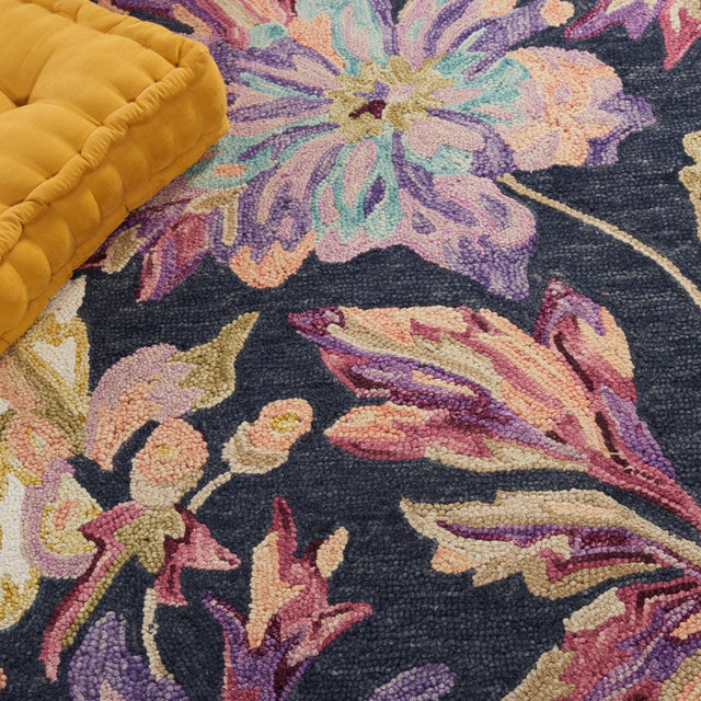 Safavieh Blossom Blm467H Charcoal/Plum Rug.