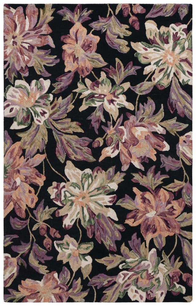 Safavieh Blossom Blm467Z Black/Plum Rug.