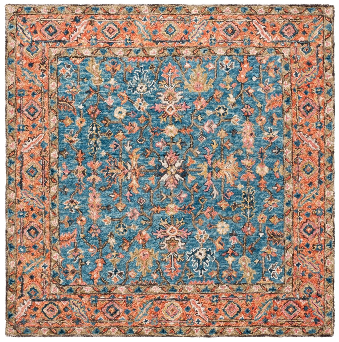 Safavieh Blossom Blm474M Blue/Rust Rug.